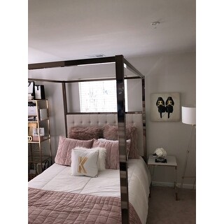Shop Solivita Champagne Gold Queen-size Metal Canopy Bed ...