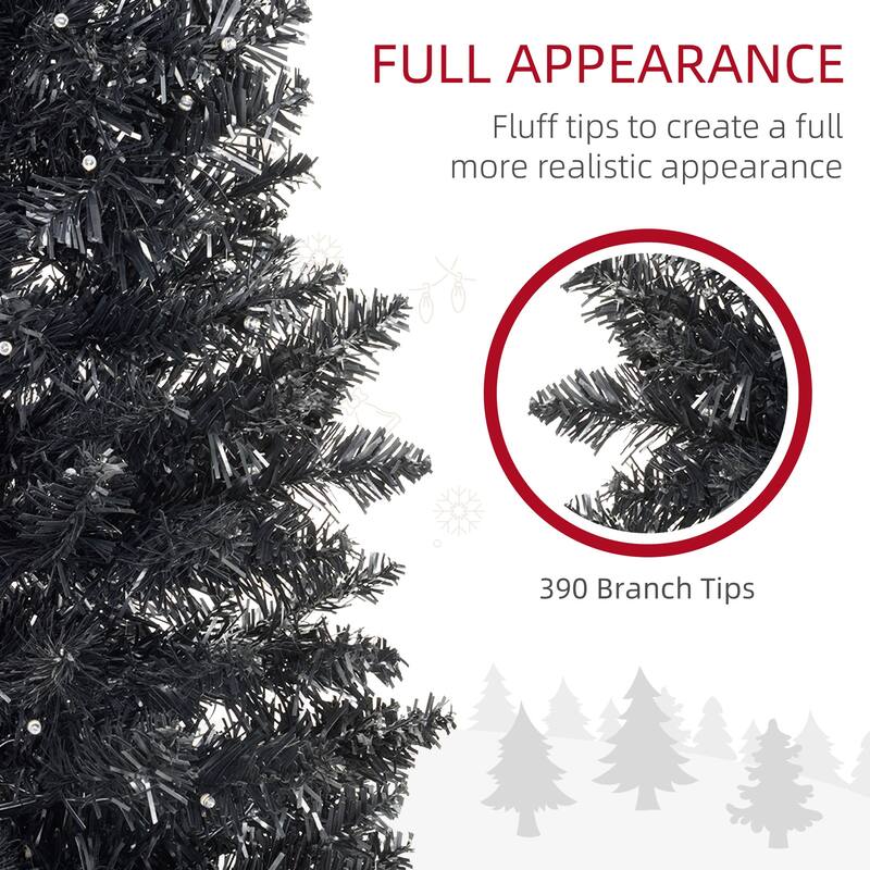 5' Slim Pre-Lit Christmas Tree with 160 Warm White LED Lights and 294 Branch Tips