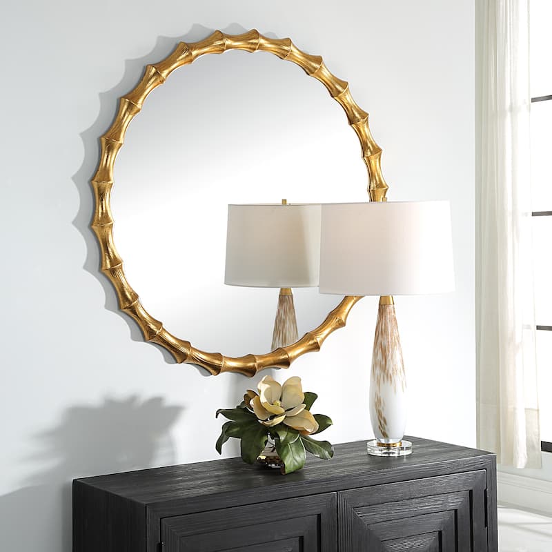 Uttermost Nacala Round Gold Mirror - 39.37"W x 39.37"H x 1.69"D