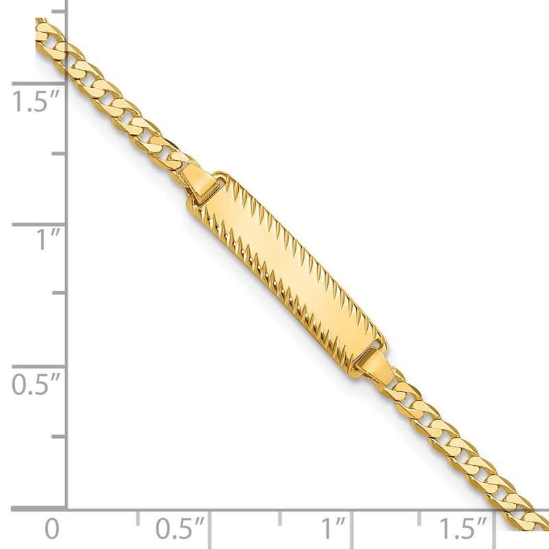 Curata 14k Yellow Gold 5mm Curb Link ID Bracelet Options: 7" 8"