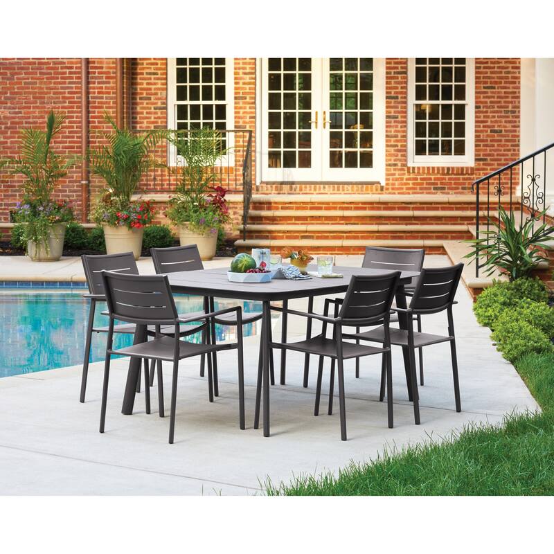 Eila Carbon Aluminum Patio Armchairs Set by Havenside Home