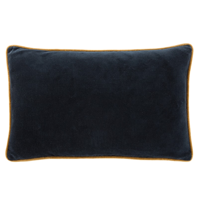 Carson Carrington Odelas Solid Lumbar Pillow - 13"X21" Polyester Fill - Navy/Cream