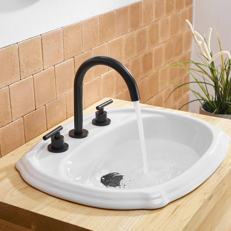 8 in. Widespread Double Handle Bathroom Faucet With Pop-up Drain Assembly