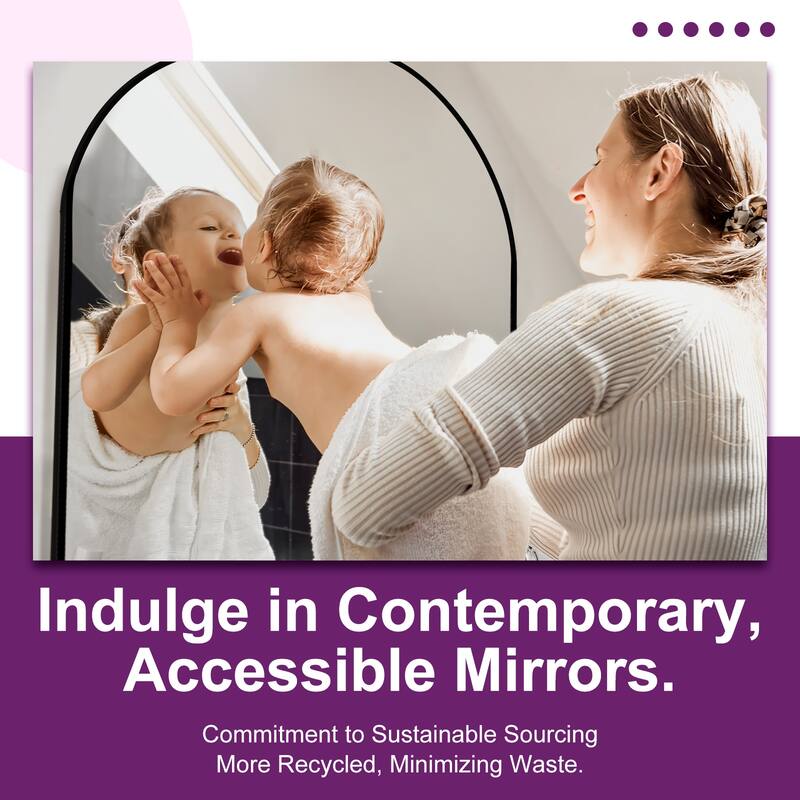 Full Length Mirror with Stand Arched Full Body Mirror Aluminum Frame Floor Freestanding Hanging Leaning Mounted