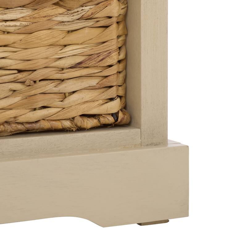 SAFAVIEH Evaline Distressed Black 3 Wicker Basket Storage Unit - 17.3" x 13.4" x 29.5" - 17"W x 13"D x 30"H