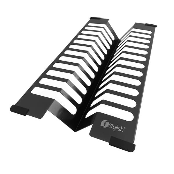 slide 2 of 10, STYLISH 16 3/4" Over Sink Stainless Steel Dish Organizer in Graphite Black