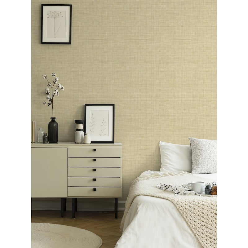 A-Street Prints Tuckernuck Gold Linen Wallpaper