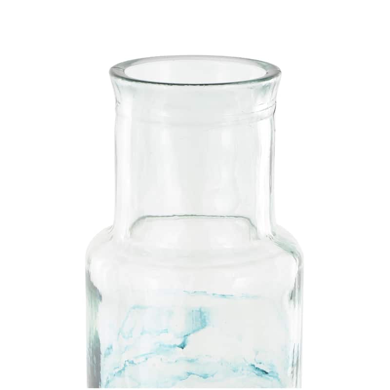 Recycled Glass Abstract Ombre Decorative Vase - Blue - Roche River Decor