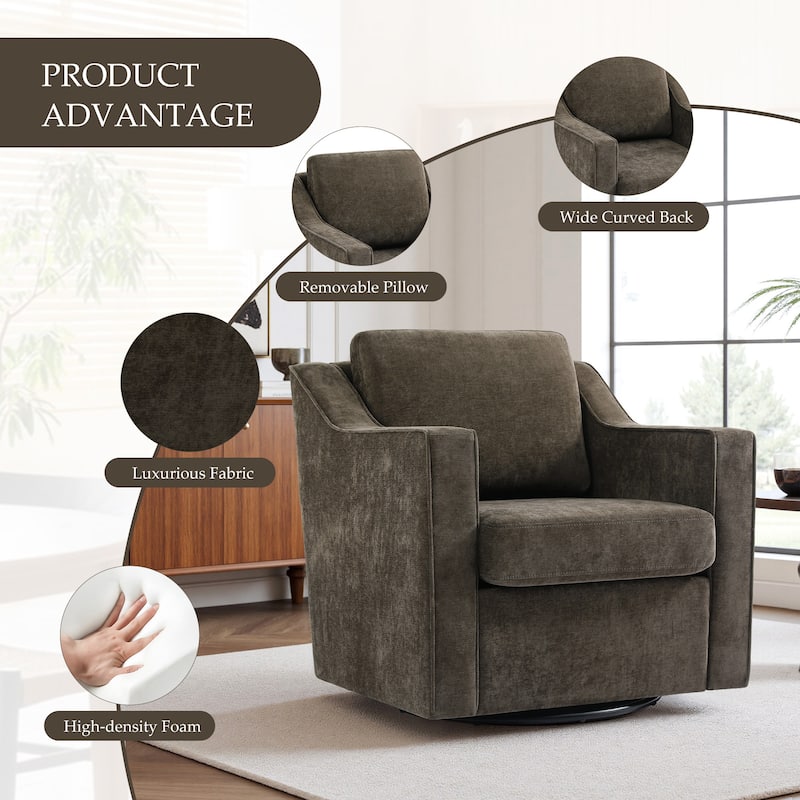 Modern Swivel Upholstered Armchair Accent chair Set of 2