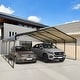 preview thumbnail 2 of 6, EROMMY 20x20 Outdoor Car Shelter with Sturdy Galvanized Steel Roof, Versatile Carport for Vehicles, Boats, and Tractors