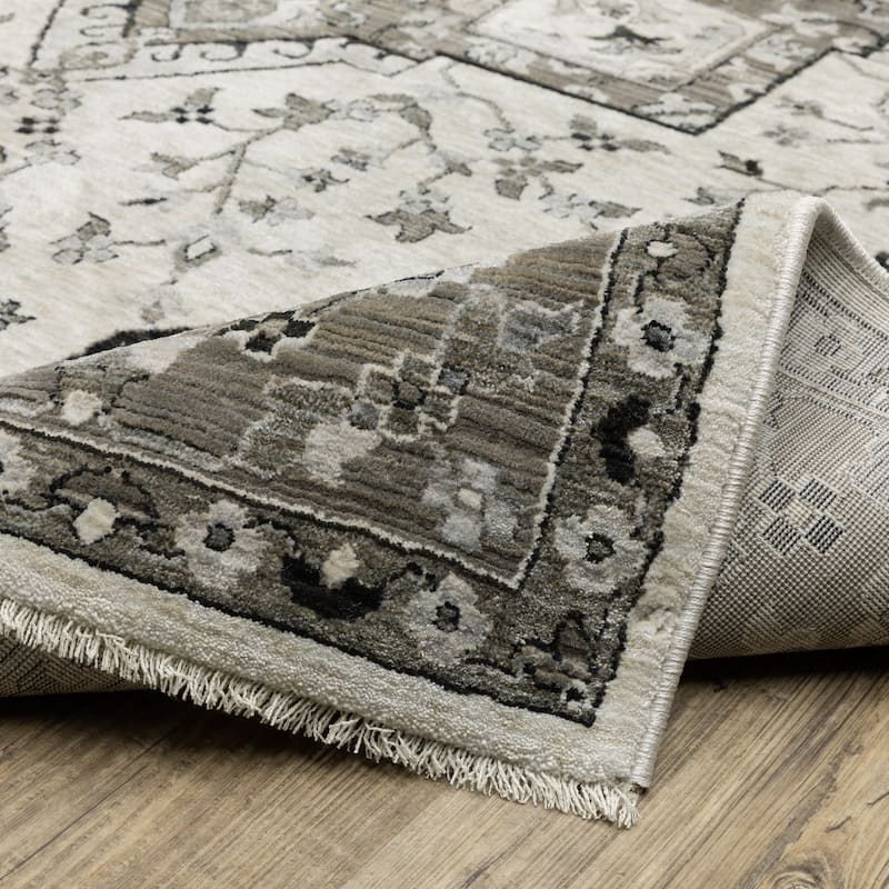 Style Haven Cádiz Star Medallion Ivory/Grey Area Rug
