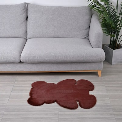 HOMESMART Black Color Bear Shape Non-Slip Ultra-Soft Indoor Area Rug