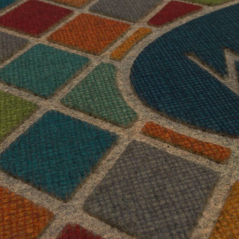 Mohawk Home Crosshatch Tile Welcome All Weather Recycled Rubber Door Mat - 2' x 4'