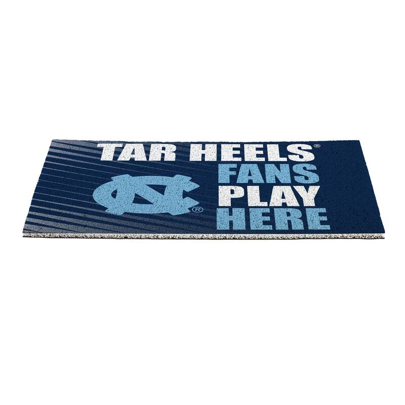 28 in. x 16 in. University of North Carolina "Fans Play Here" PVC Door Mat