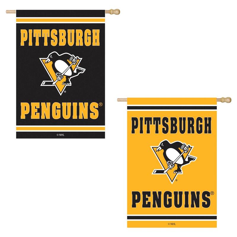 Embossed Suede Flag, House Size, Pittsburgh Penguins
