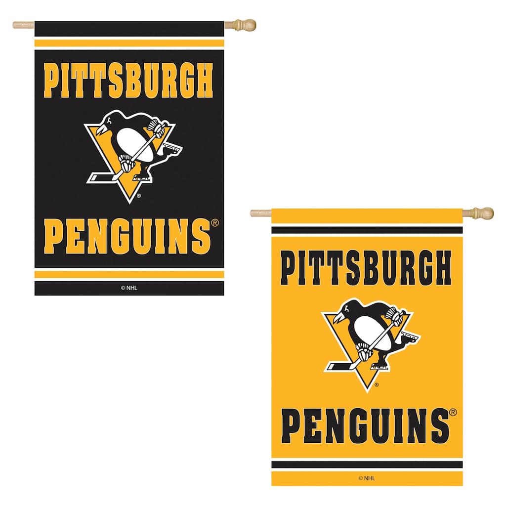 Embossed Suede Flag, House Size, Pittsburgh Penguins