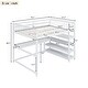 preview thumbnail 6 of 46, Full Size Loft Bed with Storage Shelves and Under-bed Desk, White