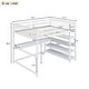 preview thumbnail 5 of 6, White Solid Wood Loft Bed with Integrated Desk, Storage Shelves, and Stable Guardrails