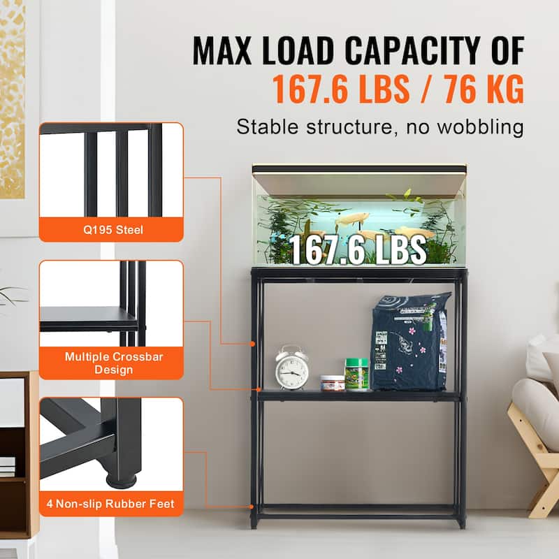 Aquarium Stand Reptile Tank Stand with Storage, Cabinet and Hardware Kit