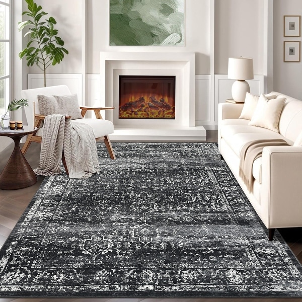 Garvee Machine Washable Non-slip Rug for High-traffic Areas - Bed