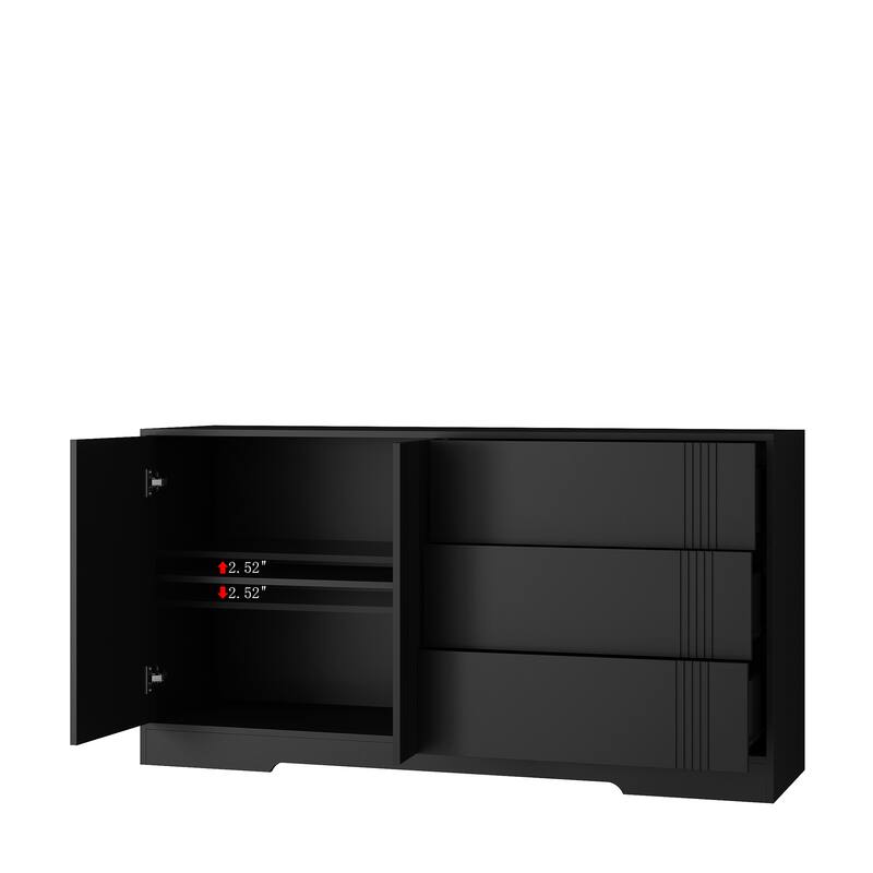 Modern Sideboard Buffet Cabinet with 3 Large Drawers, Living Room Accent Cabinet Entryway Storage Cabinet
