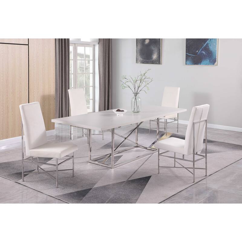 Somette Contemporary Side Chair with Steel Frame, Set of 2