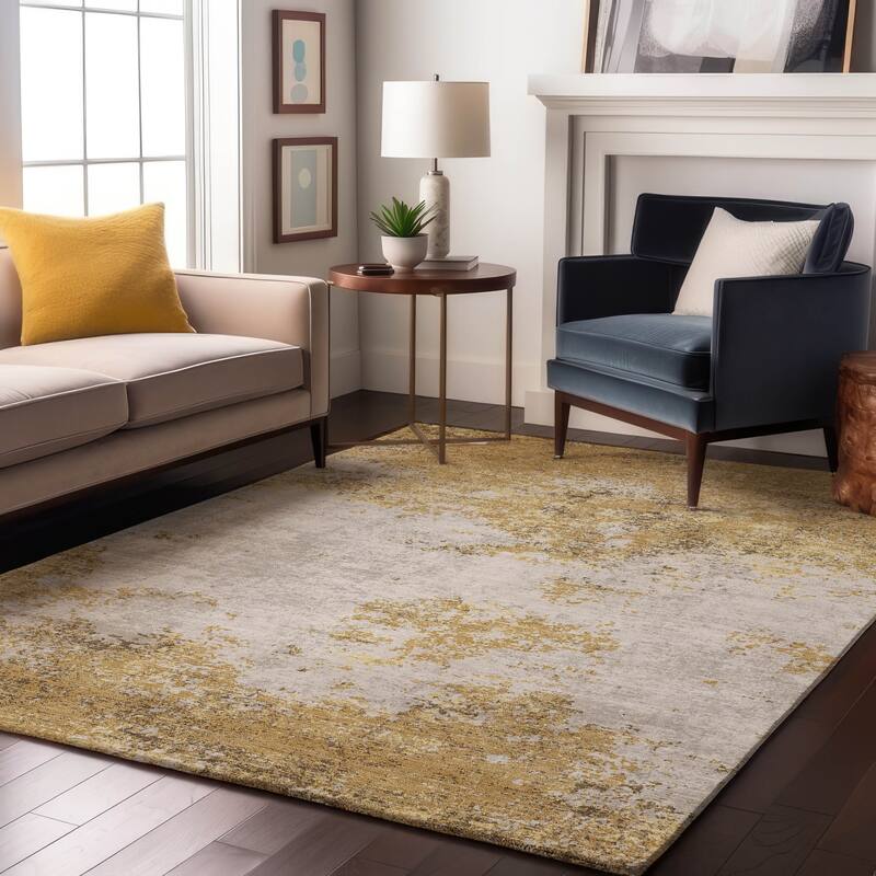 Premium Washable Super Soft Abstract Solid Mayfield Rug - Gold - 2'6" x 3'10"