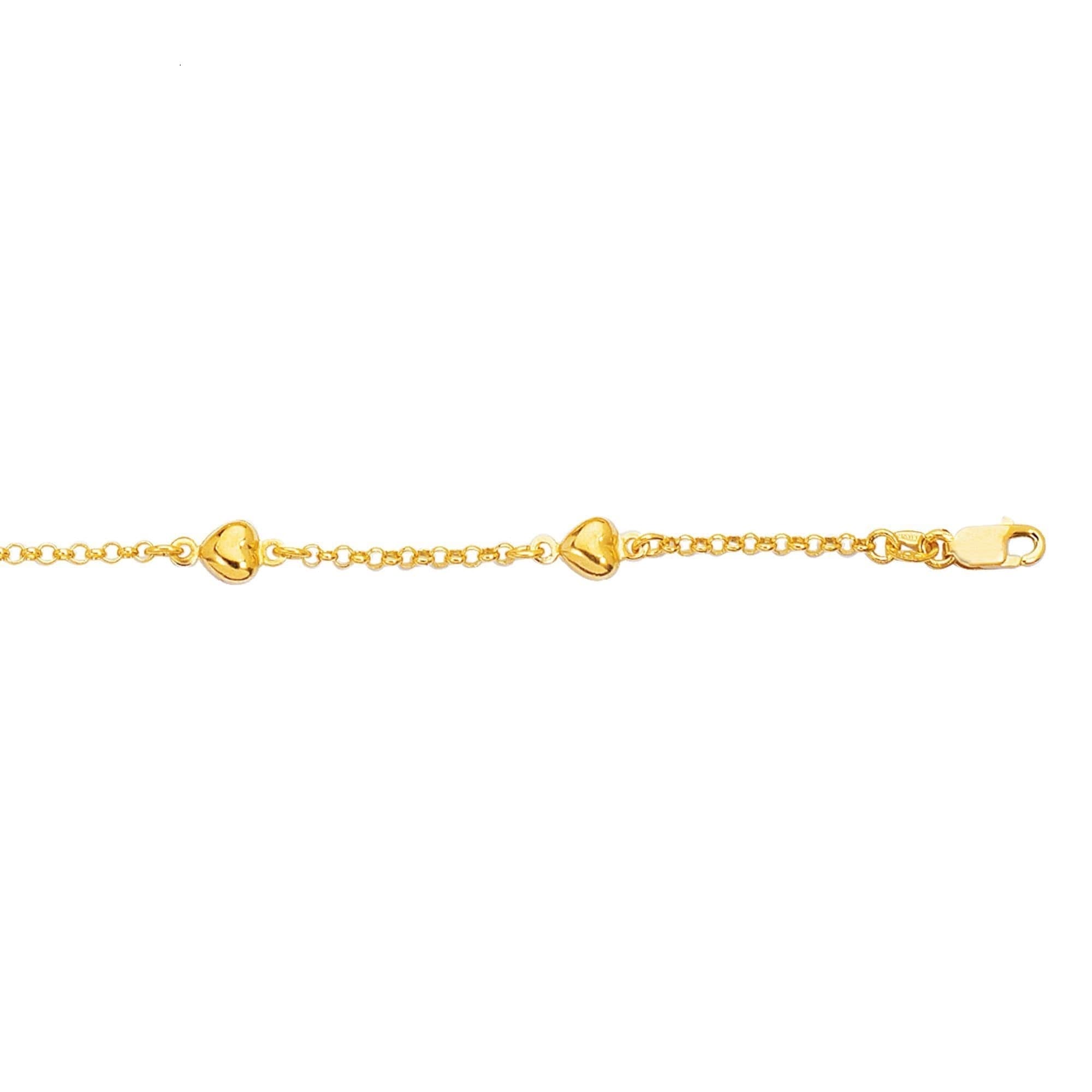 9ct Yellow Gold Figaro Chain Anklet10 Inch Ankle BraceletHallmarked