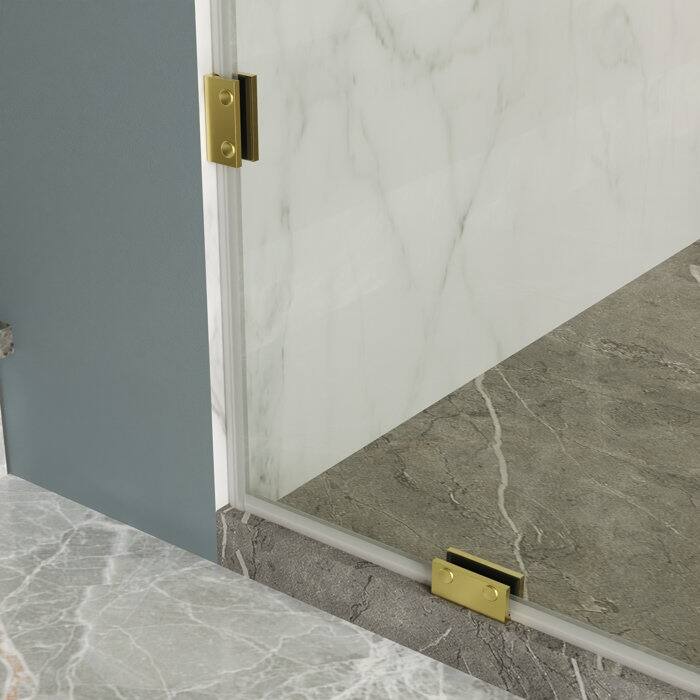 DeerValley 32"×78" Single Fixed Glass Panel For Shower, Thick Frameless Tempered Safety Glass Shower Screen