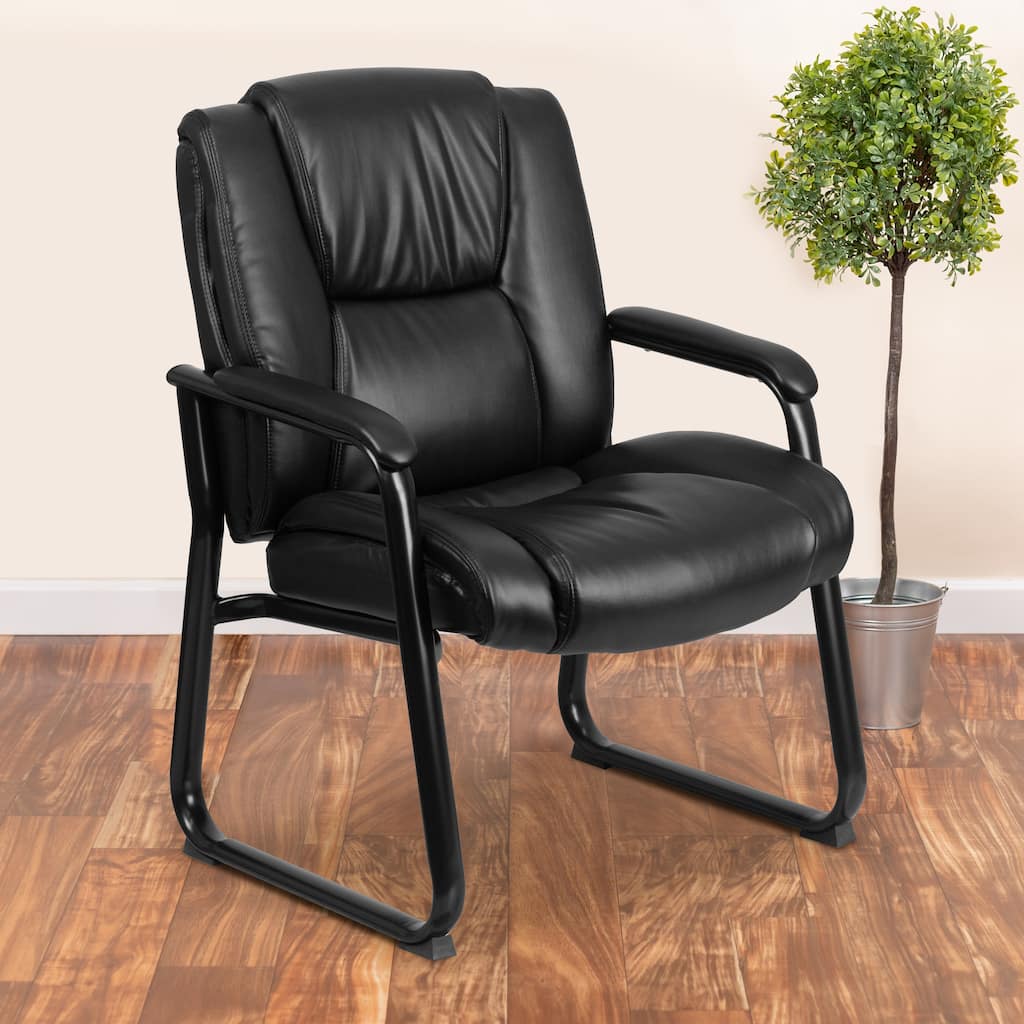Big & Tall 500 lb. Rated LeatherSoft Tufted Executive Chair - Sled Base