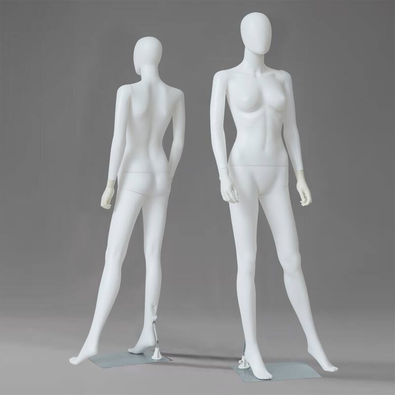 Full Body Mannequin Famale Male Dress Form Display, Manikin Torso Stand Realistic Mannequin for Retail Clothing Shops, White - Style 2 - Female - White