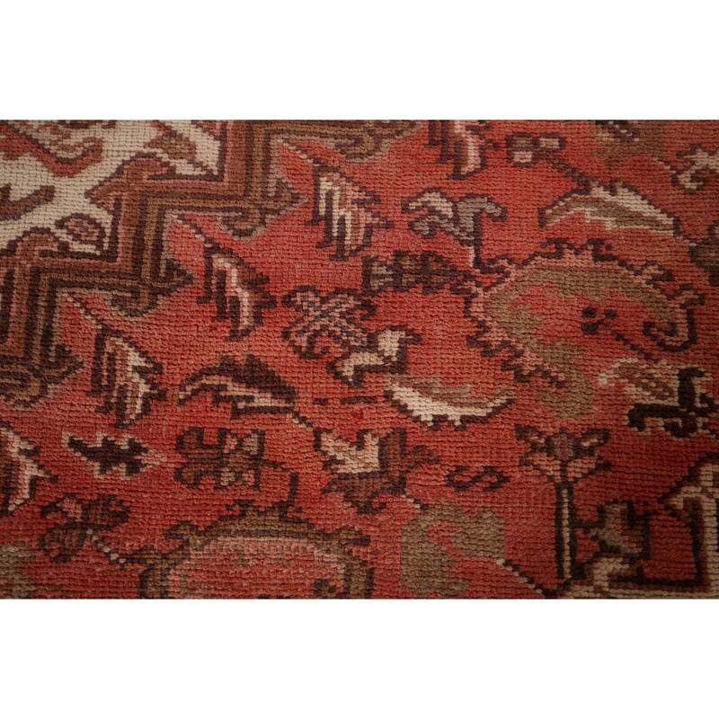 Geometric Heriz Persian Vintage Area Rug Handmade Oriental Wool Carpet - 8'4"x 11'0"