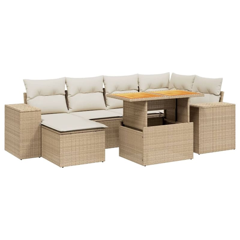 vidaXL Garden Sofa Set Beige - 21.7 x 39.4 x 27.2