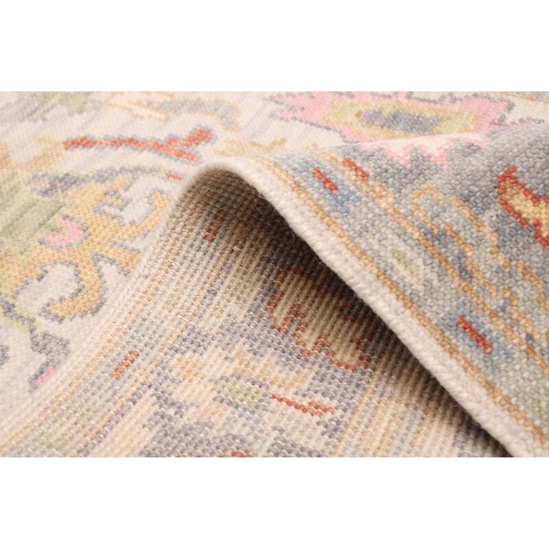 ECARPETGALLERY Hand-knotted Modern Oushak Light Grey Wool Rug - 3'7 x 5'6