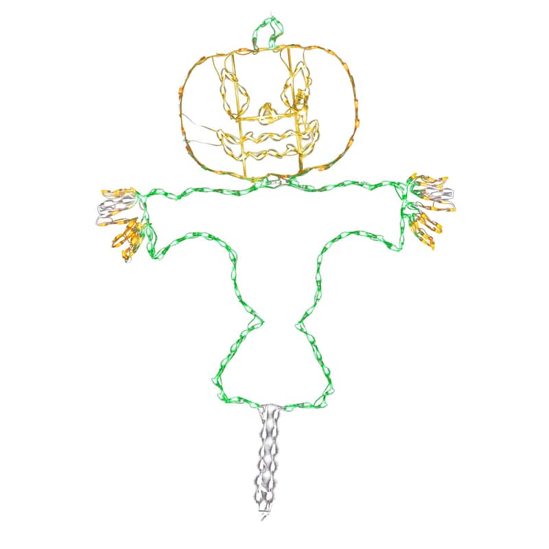 LED Lighted Jack O Lantern Happy Scarecrow Outdoor Halloween Decoration - 72"