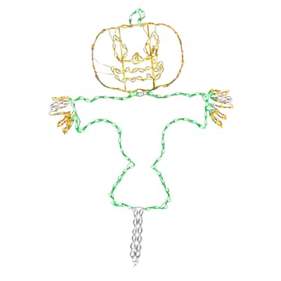 LED Lighted Jack O Lantern Happy Scarecrow Outdoor Halloween Decoration - 72"