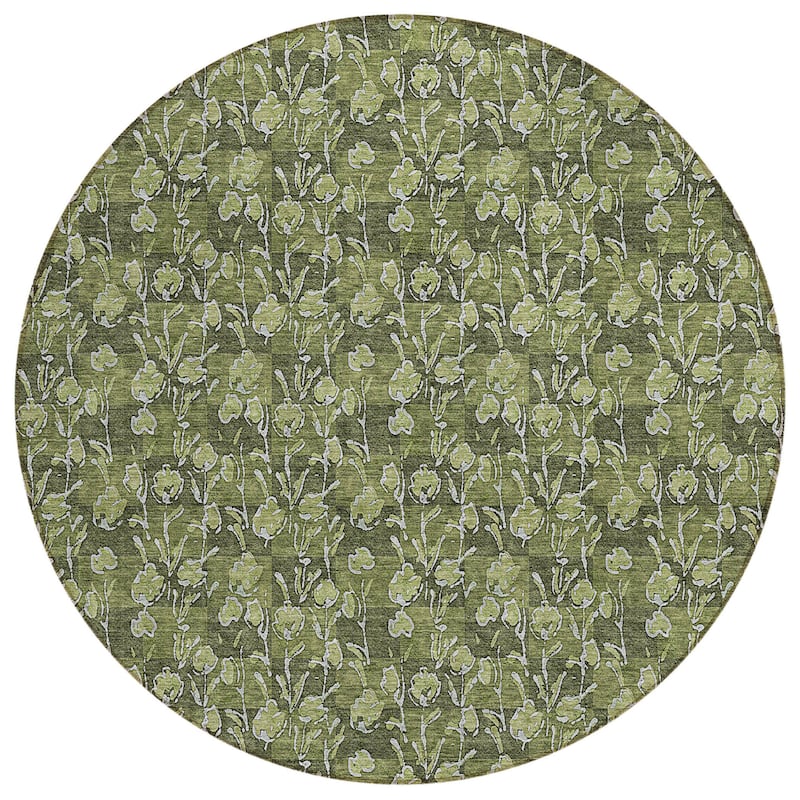 HomeRoots Floral Transitional Rectangle Outdoor Rug