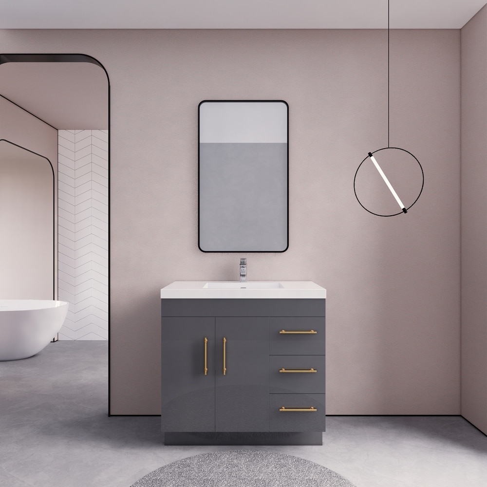 Eliza 36 Freestanding Vanity (Right Drawers) with Single Sink