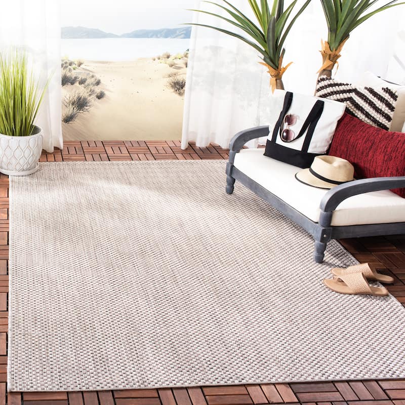 SAFAVIEH Courtyard Begajeta Indoor/Outdoor Waterproof Patio Backyard Rug. - 6'7" x 9'6" - Beige/Brown