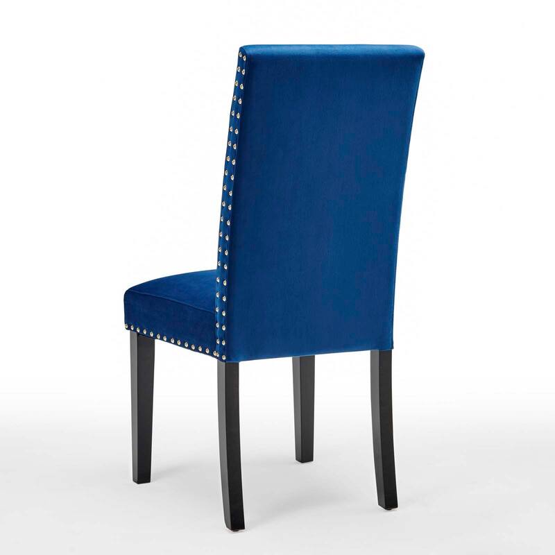 Silver Orchid Lind Velvet Nailhead Trim Dining Side Chairs (Set of 2)