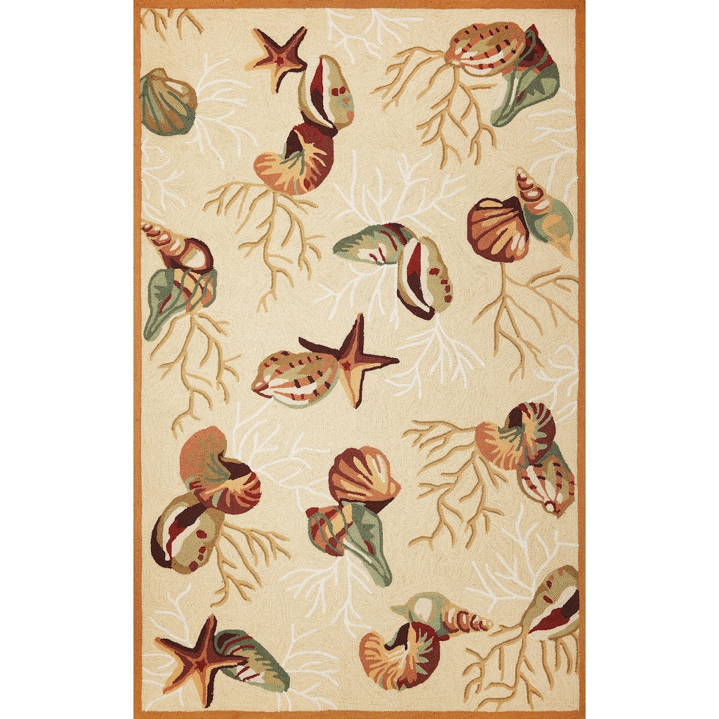 Domani Mohana Beige Deep Sea Hand-Hooked Area Rug