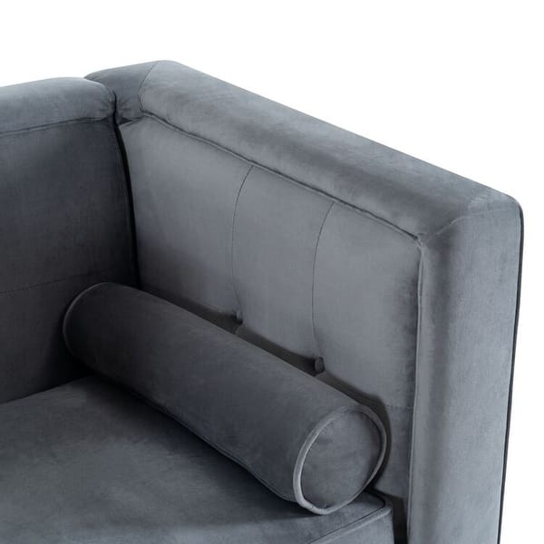 Audrey Sofa for Living Room, Mid Century Sofa, Tufted Cushion, Solid