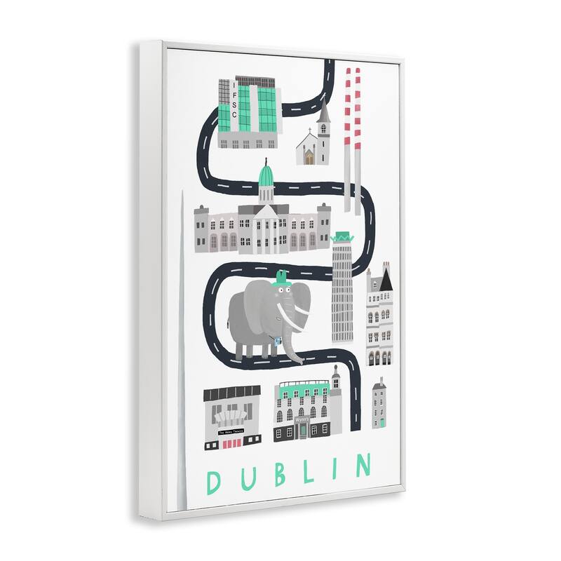 Stupell Dublin Whimsical Travel City Framed Giclee Art Design By Carla Daly