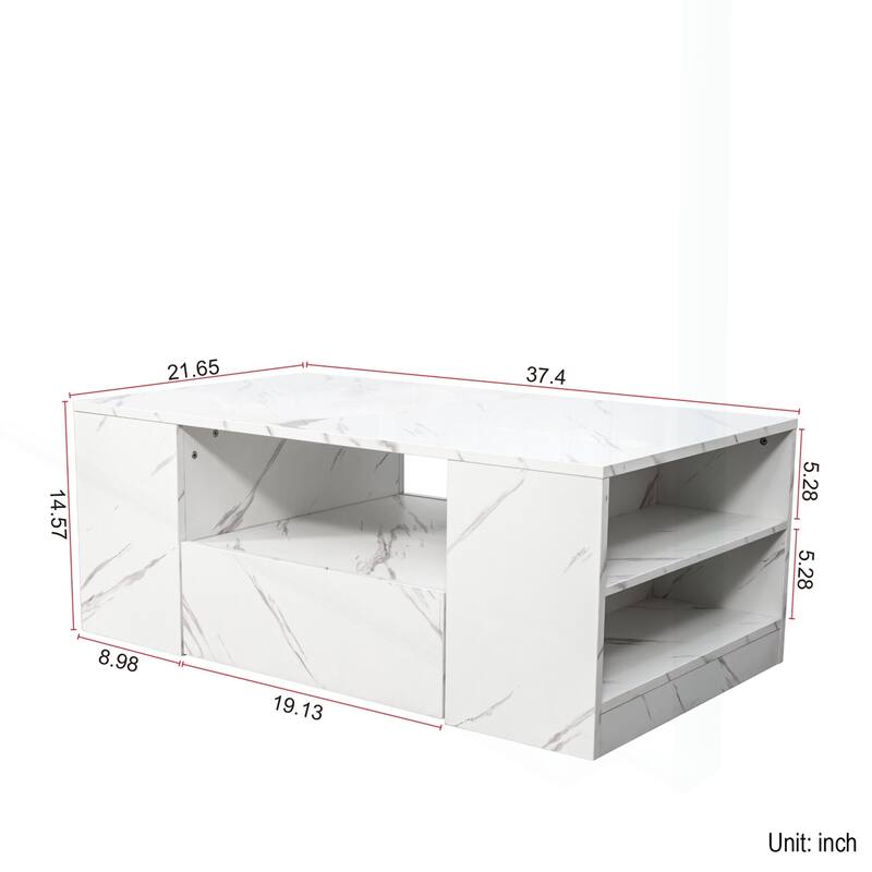 Versatile Modern Coffee Table with LED Lights and Multiple Storage Options