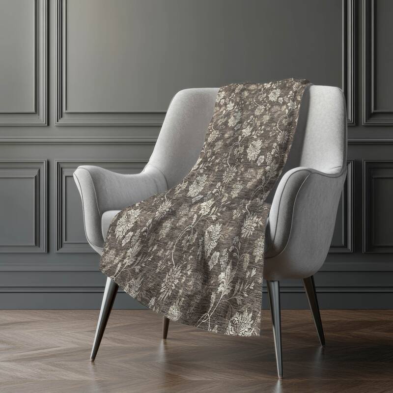 Premium Machine Washable Traditional Floral Sherpa Throw Blanket
