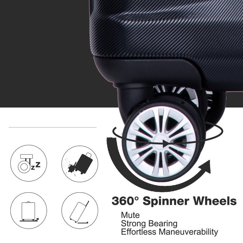 3 Piece Luggage Sets with Double Spinner Wheels and TSA Lock, Expandable Durable PC Hardside Lightweight Suitcase for Men Women