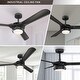 preview thumbnail 14 of 14, 52" Aerofanture Black Wood 3-blade LED Propeller Ceiling Fan with Light