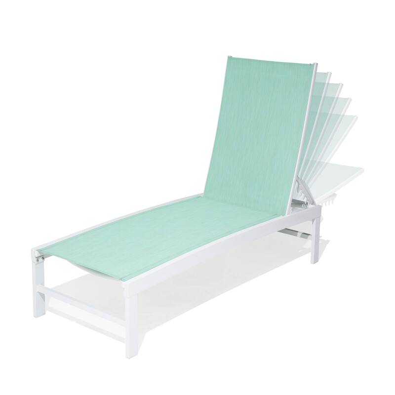 Pellebant Adjustable Aluminum Patio Chaise Lounge Chairs Outdoor (Set of 2)