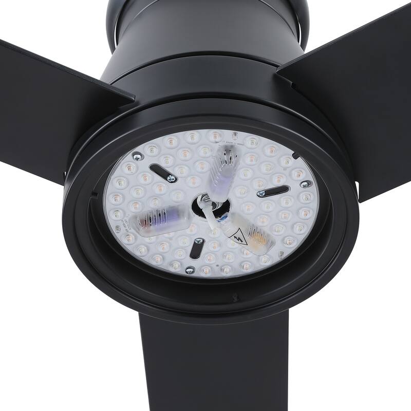 48" Black Profile Ceiling Fan with Light