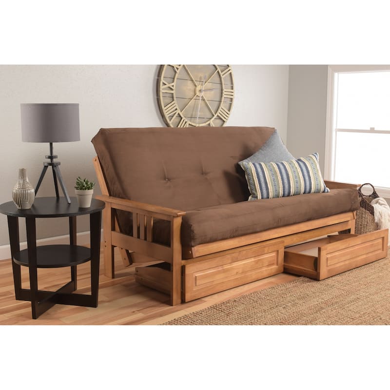 Somette Monterey Butternut Full-size Storage Futon Set with Mattress